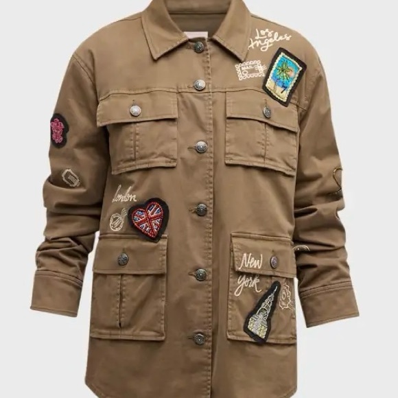 NWT CINQ A SEPT ALL AROUND THE WORLD VERA EMBROIDERED PATCH JACKET IN SIZE MED - Picture 3 of 6